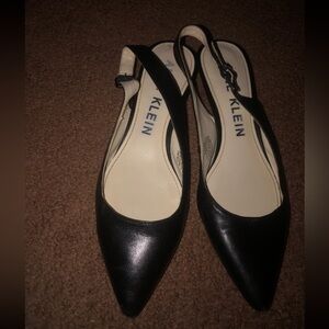 Anne Klein Black Pointed Mini Kitten Heels - Almost Flats, Akin to Ballercore